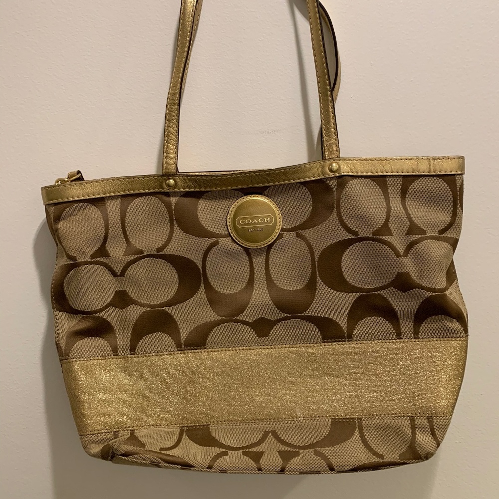 Gold Coach Handbag